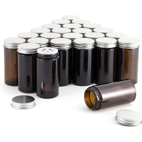 Kamenstein 5244227 Empty Jars With Black Cap, Set Of 12, 3-Ounce