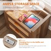 Night Stand Set of 2 Rattan Nightstands with Charging Station 23.6" Wide Boho Bedside Tables with 2 Drawers Modern Larger Nightstands, Brown - 4 of 4