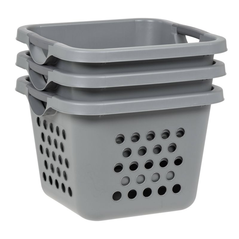 IRIS 3pk Bushel Compact Laundry Baskets, 3 of 11