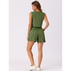 Allegra K Women's Casual Round Neck Sleeveless Top and Shorts with Elastic Waist Set - 3 of 4