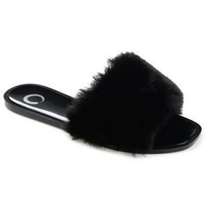 Journee Collection Women's Faux Fur Dusk Slide - 1 of 4