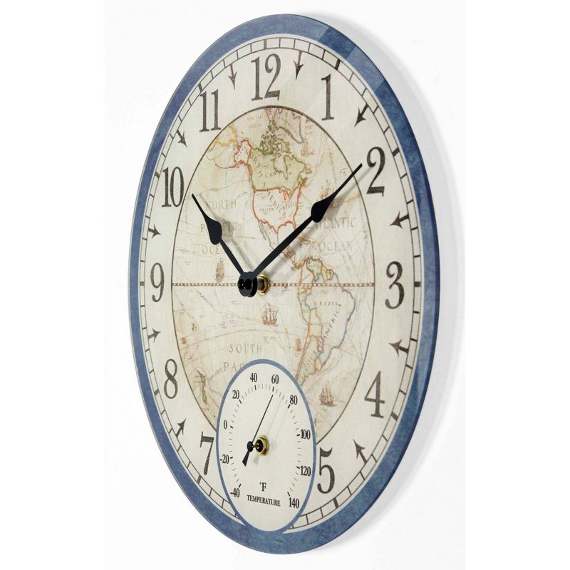 14&#34; Orbis Wall Clock with Thermometer Blue - Infinity Instruments, 5 of 8