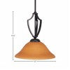 Toltec Lighting Zilo 1 - Light Pendant in  Matte Black with 12" Cayenne Linen  Shade - 2 of 2