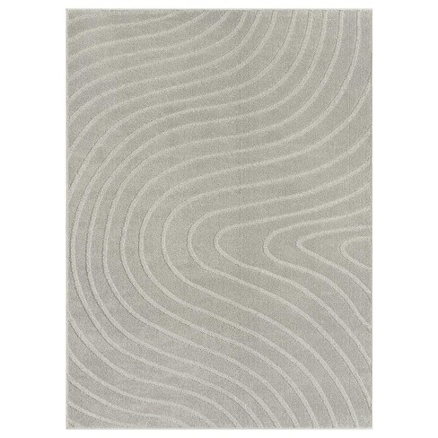 Luxe Weavers Modern Geometric Wave Gray 8x10 Area Rug : Target