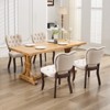 VYNXARIA French Vintage Tufted Upholstered Fabric Dining Chair,Set of 2,Beige - 3 of 4