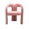 CAVINAS Velvet Accent Chair with Elephant Feet,Arm Chair Curved Circular Backrest,Upholstered Lounge Accent Chair for Living Room,Beige,Set of 2 - 3 of 4