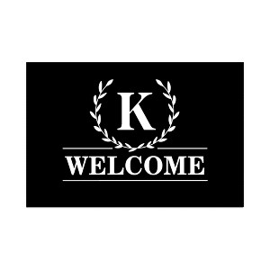 Personalization Mall Laurel Wreath Personalized Letter Doormat - 18" x 27" - 1 of 1