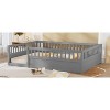 NicBex Full Size Wood Montessori Bed with Safety Fence,Floor Bed with Door,Modern Toddler Bed for Bedroom - 2 of 4