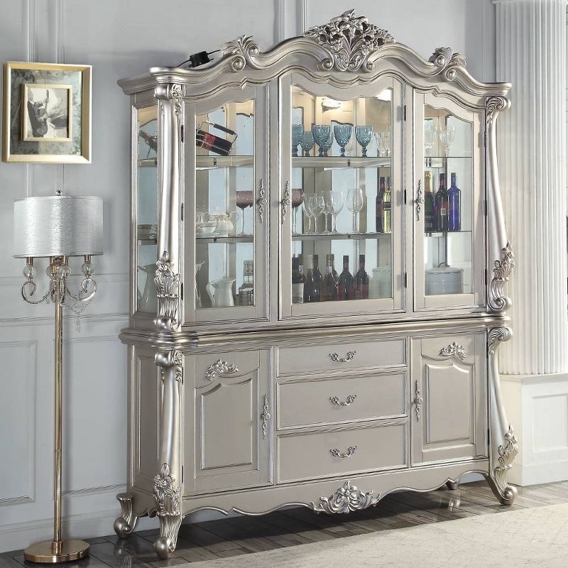 76&#34; Bently Decorative Storage Cabinet Champagne Finish - Acme Furniture, 1 of 8