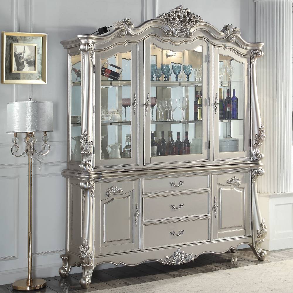 Photos - Storage Сabinet 76" Bently Decorative Storage Cabinet Champagne Finish - Acme Furniture