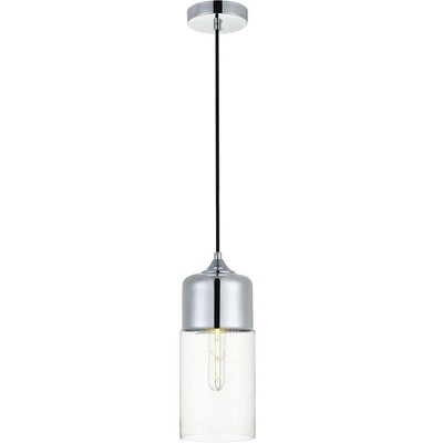 Ashwell Black and Clear Glass Pendant Light