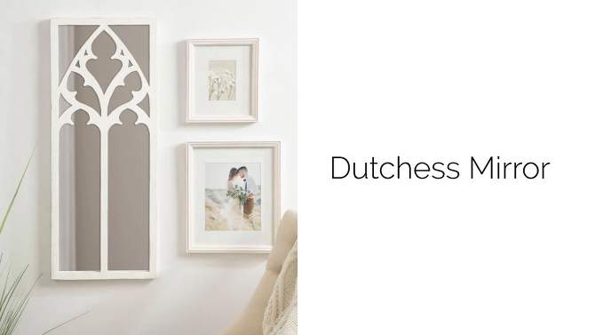 Kate and Laurel Dutchess Rectangle Wood Decorative Mirror, 14x36, White, 2 of 9, play video