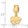 Black Bow Jewelry 14k Yellow Gold Plated Sterling Silver Kansas State Wildcats NCAA Bead Charm - 2 of 3