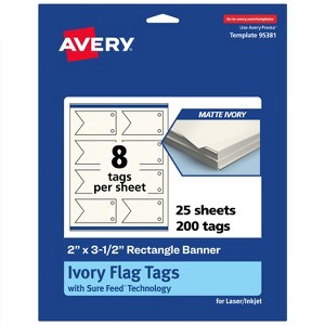 Avery Banner Flag Tags, 2" x 3-1/2", Matte Ivory, 200 Total - 1 of 4