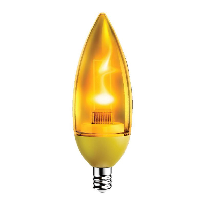 GE Flicker Flame LED Light Bulb 1W Candelabra Base Flickers Light a Flame, 4 of 5