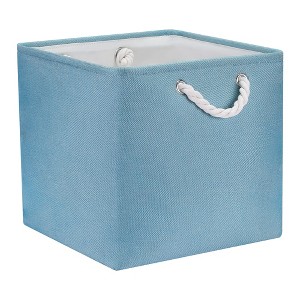 Unique Bargains Fabric Collapsible Sturdy Rope Handle Foldable Storage Bins 13" - 1 of 4