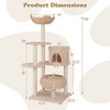 Costway 58" Cattail Cat Tower with Sisal Scratching Posts Perch Basket Ball Condo - 3 of 4