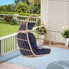 PAGED Outdoor Rattan Swing Chair with Water Resistant Cushion and UV Resistant Frame,Egg Chair for Patio,Porch,Garden - 2 of 4