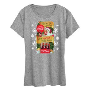 Women's - Coca-Cola - Vintage Santa Holiday Host Short Sleeve Graphic T-Shirt - 1 of 4