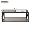 ChicFurnit Coffee Table Industrial Style Tempered Glass and Rustic Wood Grain MDF for Living Room, Brown, 39.37"*22.83"*14.96" - 3 of 4