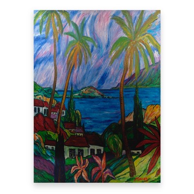 Trademark Fine Art - Manor Shadian 'Tropical Paradise' Floating Brushed Aluminum Art