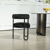 Dining Chair for Sale, Modern Chenille Fabric Upholstered Barrel Dining Chair Side Chair with Three Legs,Kitchen Island Chair-Cuddlewood - 3 of 4