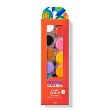 12ct Acrylic Paint Set with Paintbrush - Mondo Llama™