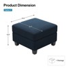 Belffin Velvet Storage Ottoman – Modular Square Footrest & Sectional Add-On - 3 of 4
