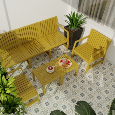 5-Piece Modern Patio Sofa Set with Coffee Table, Indoor Outdoor Sectional Conversation Set for Garden or Balcony–The Pop Home
