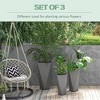 Resenkos Plant Pots, Flower Pots, Garden Planters,Modern Tall Planters Set of 3 MgO Stackable Flower Pots with Drainage Holes, Black - 3 of 4