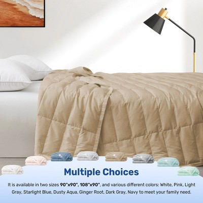 Beige Full Tencel Lyocell Lightweight Cooling Down Blanket