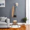 Industrial Style Coat Rack Stand with 2 Shelves: Sturdy, Stylish Organizer for Clothes, Hats, and Bags - 2 of 4
