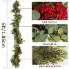 6FT Christmas 144 Branch Tips Cedar Garlands, Artificial Pine Cypress Greenery Garland - 2 of 4