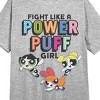 Powerpuff Girls Fight Like A Powerpuff Girls Crew Neck Short Sleeve Black Heather Women's Night Shirt - 2 of 2