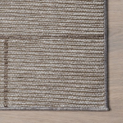 Beige Geometric Machine Washable Stain-Resistant Area Rug