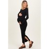 Pinkblush Black Scoop Back Long Sleeve Maternity Maxi Dress - 2 of 4