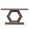Modern Entryway Table with Hollow Hexagon Legs & Premium Fir Veneer, Stylish Console for Hallway, Entryway, and Living Room - 3 of 4