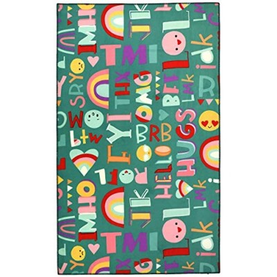 Homefires Group Chat Indoor Rug Only – Fun, Colorful Accent Rug for Living Room, Bedroom, or Office – Durable & Easy to Clean