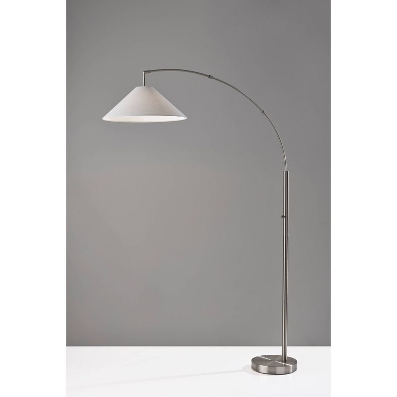 Braxton Arc Lamp Brushed Steel - Adesso, 1 of 5