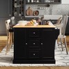 Costway Kitchen Island on Wheels Rolling Utility Cart Drawers Cabinets Spice Rack Black/White - 2 of 4
