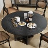 PexFix 60" x 60" Farmhouse Kitchen Dining Room Table Furniture Round Black Kitchen Table with Rattan Woven Legs for Kitchen Bar Living Room - 4 of 4