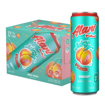 Alani Nu Juicy Peach Sugar Free - 12 Fl Oz Can (Pack of 12)