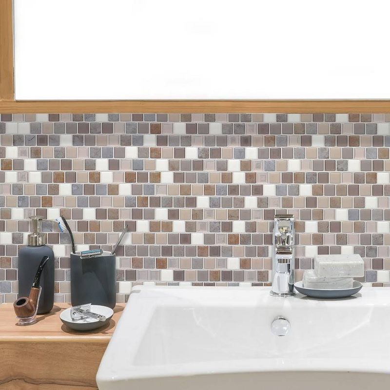 Smart Tiles 3D Peel and Stick Backsplash 4 Sheets of 10.20&#34; x 8.85&#34; Kitchen and Bathroom Wallpaper Brixia Pardo, 4 of 7