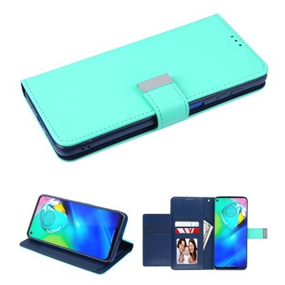 MyBat MyJacket Wallet Xtra Series Compatible With Motorola Moto G Power (2021) - Teal Green / Dark Blue