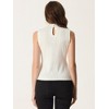 Allegra K Women's Mock Neck Sleeveless Keyhole Back Ribbed Knit Blouses - 3 of 4