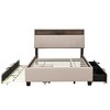 Okak Platform Bed Frame with Upholstered Storage Headboard  Bed with 2 drawers Sockets USB Ports Easy Assembly - 3 of 4
