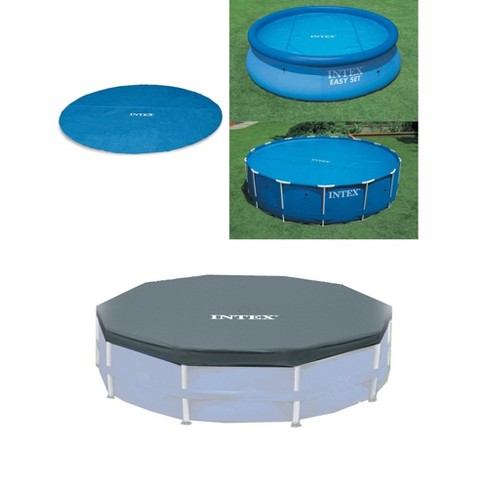 Intex 12' Swimming Pool Solar Cover Tarp & 12' Swimming Pool