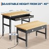 Workbench with Storage Drawers,48" Adjustable Desk 2000lbs Load, 28"-40" Manual Height Workshop Table for Home Office - 3 of 4