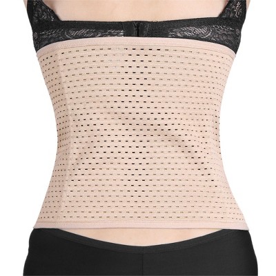 Unique Bargains Women Breathable Body Shaper Waist Trainer Cincher  Underbust Corset Shapewear Black L