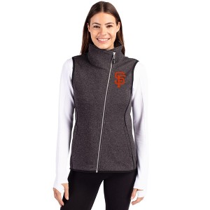 San Francisco Giants Cutter & Buck Mainsail Sweater Knit Womens Asymmetrical Vest - 1 of 1